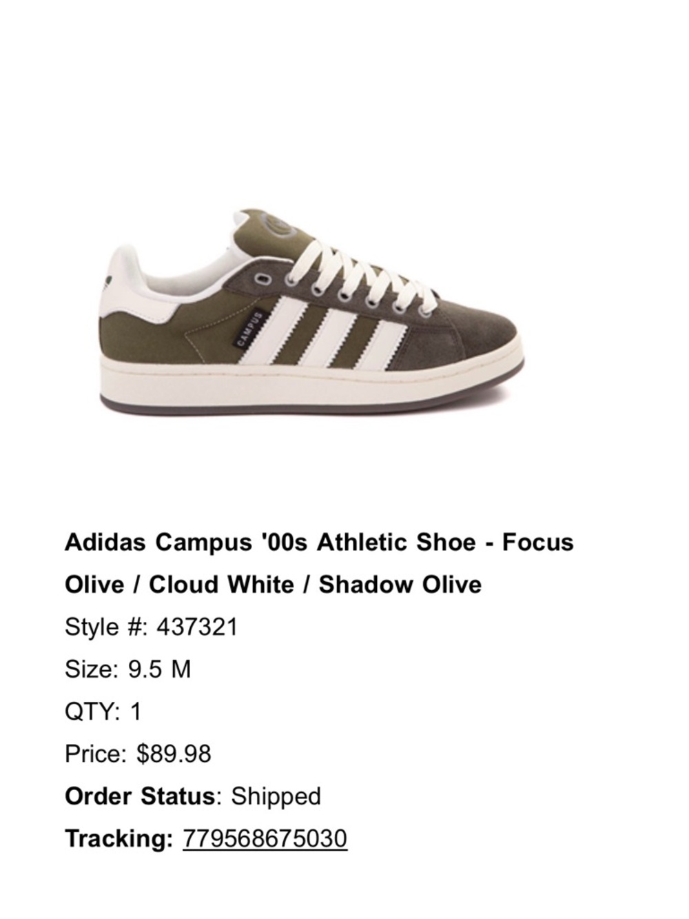 adidas Campus Low-Top Sneakers in Olive & White